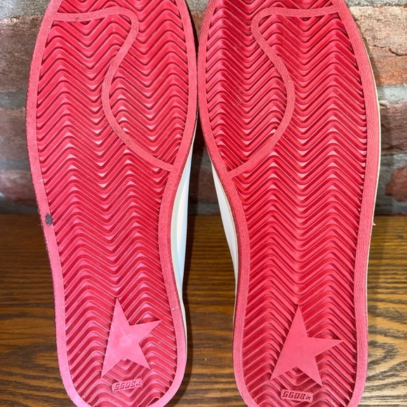 Golden Goose Women's Ball Star in white leather with red star and heel tab Sz 42 - Picture 12 of 15